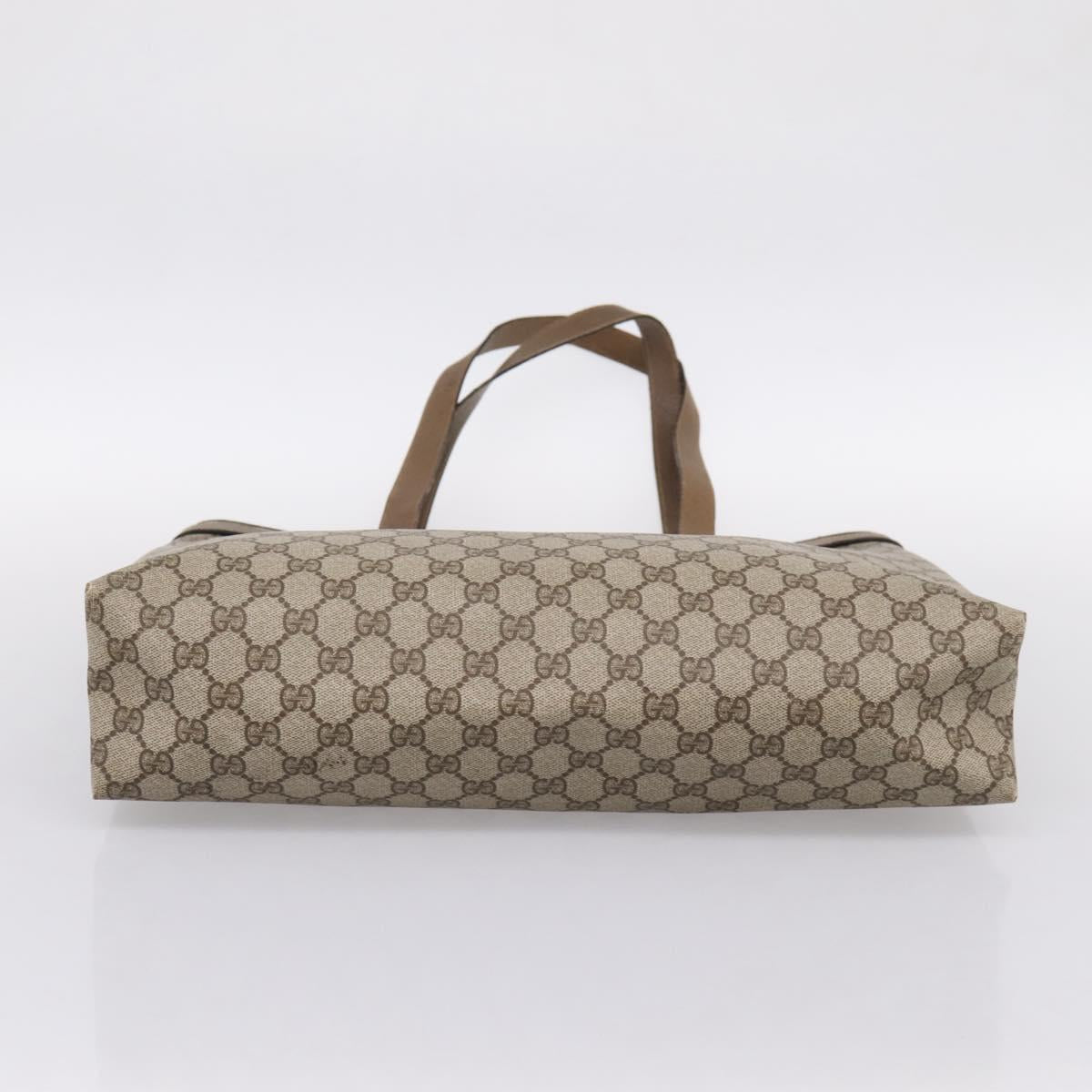 GUCCI GG Supreme Tote Bag PVC Beige Gold 39 02 061 Auth 200961