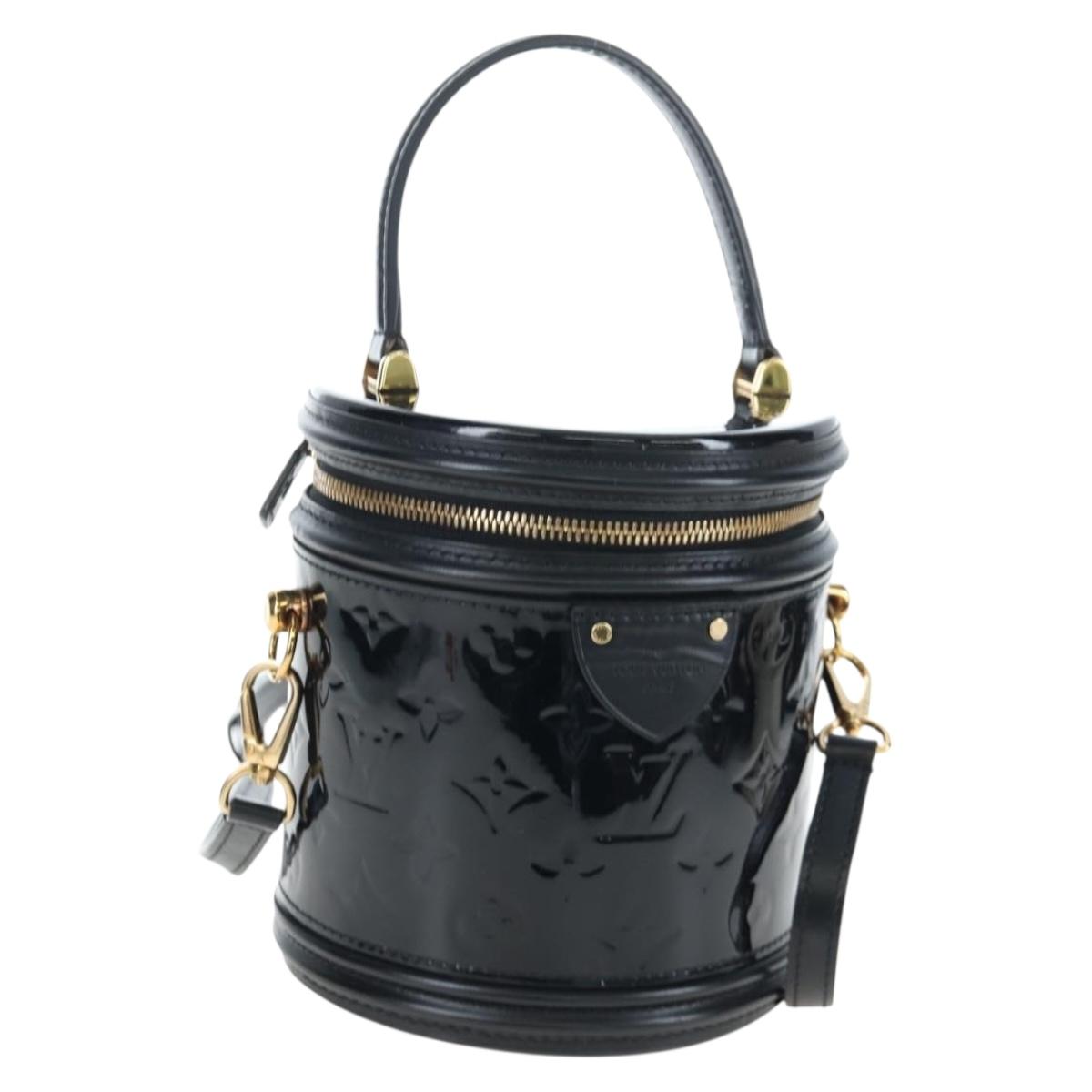 LOUIS VUITTON Monogram Vernis Cannes PM Hand Bag Black M53997 LV Auth 200965SAM