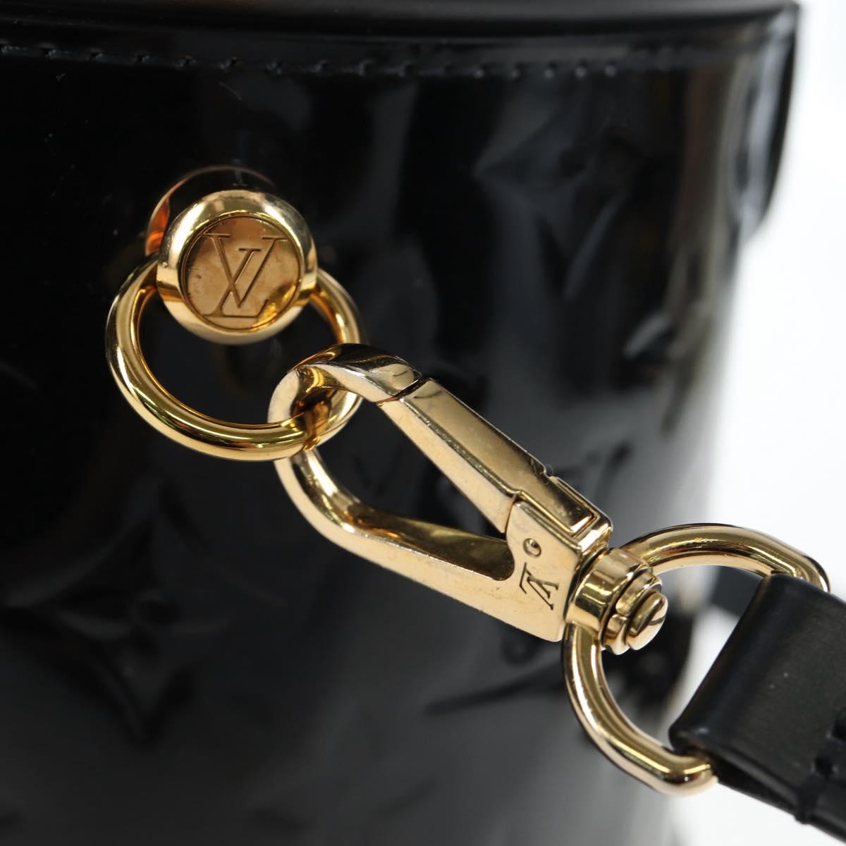 LOUIS VUITTON Monogram Vernis Cannes PM Hand Bag Black M53997 LV Auth 200965SAM