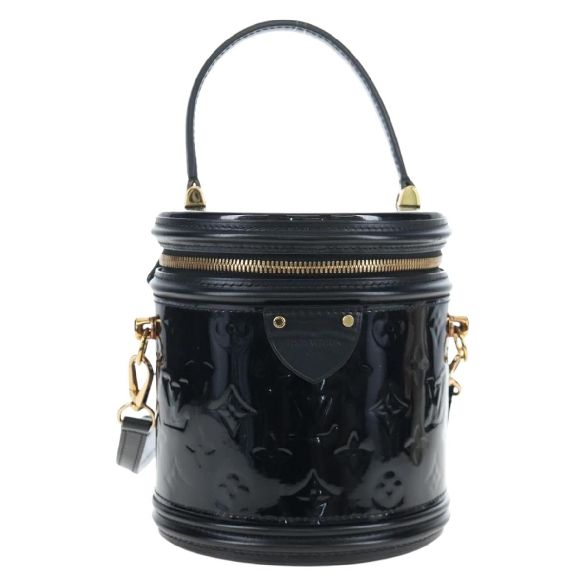 LOUIS VUITTON Monogram Vernis Cannes PM Hand Bag Black M53997 LV Auth 200965SAM