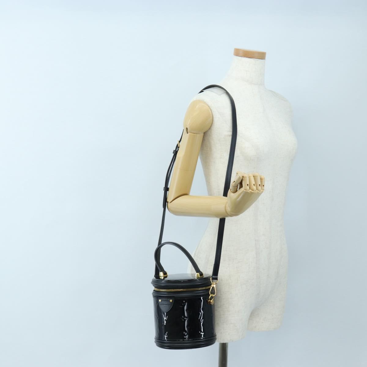 LOUIS VUITTON Monogram Vernis Cannes PM Hand Bag Black M53997 LV Auth 200965SAM