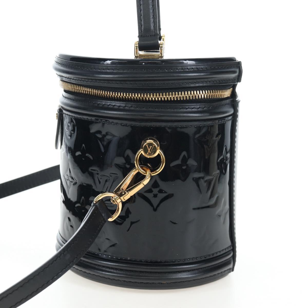 LOUIS VUITTON Monogram Vernis Cannes PM Hand Bag Black M53997 LV Auth 200965SAM