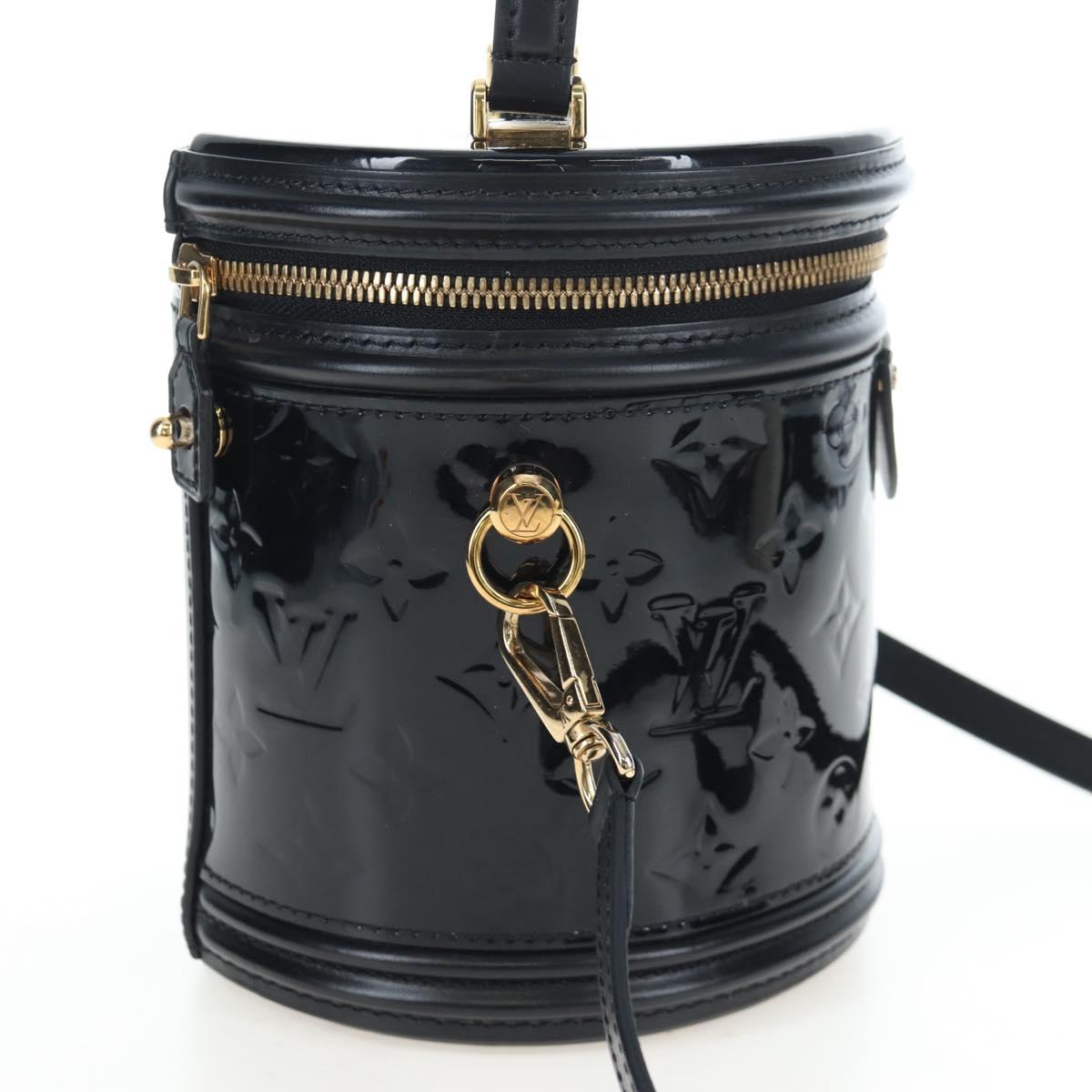 LOUIS VUITTON Monogram Vernis Cannes PM Hand Bag Black M53997 LV Auth 200965SAM