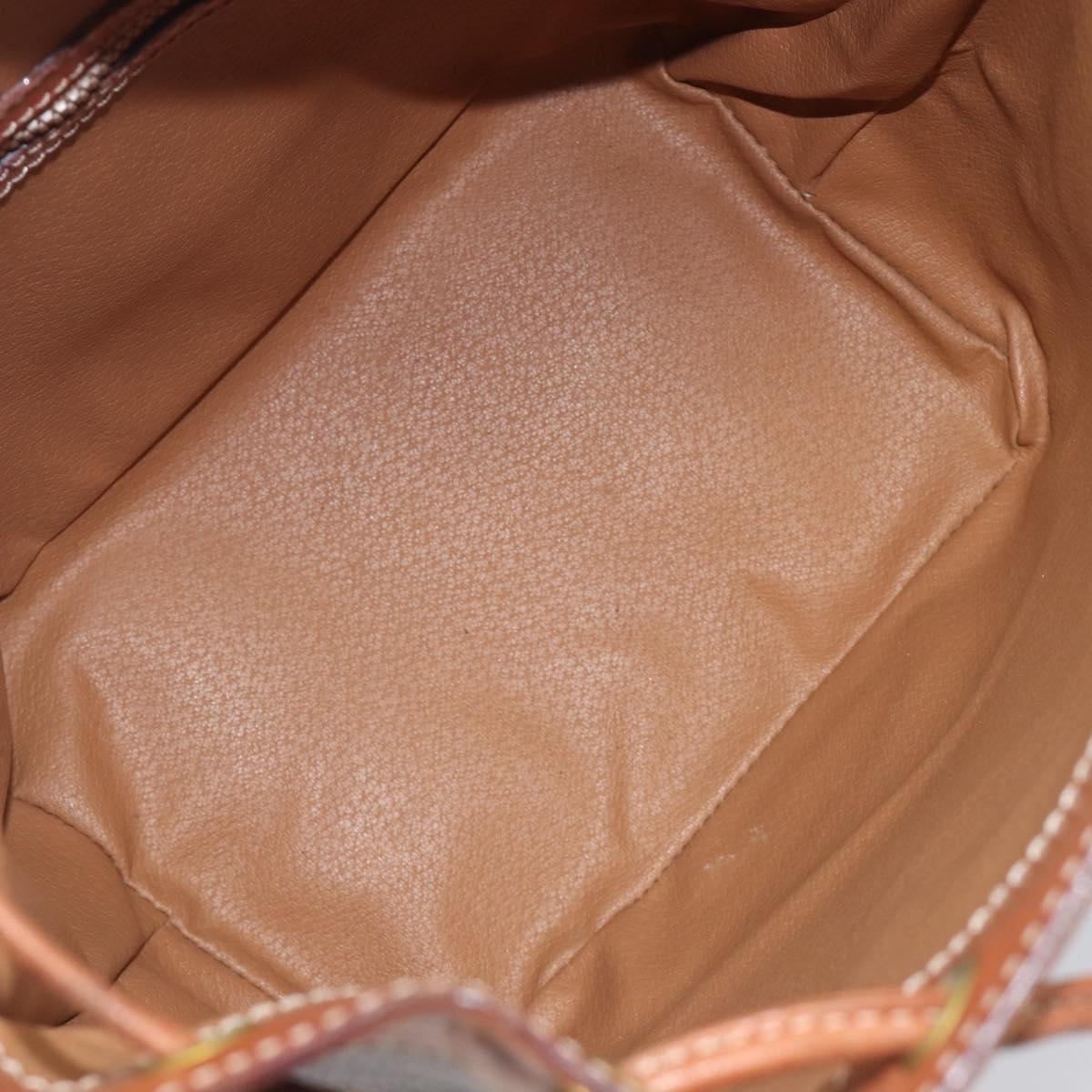 CELINE Macadam Canvas Shoulder Bag PVC Leather Brown Gold Auth 200971