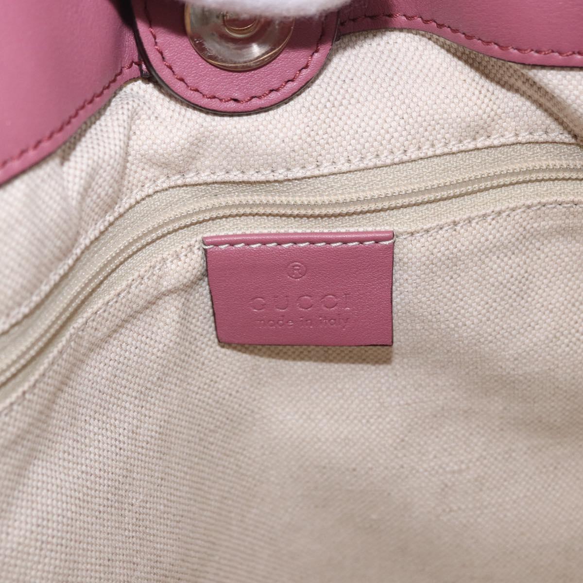 GUCCI GG Canvas Guccissima Tote Bag Leather Pink Gold 296835 Auth 200972V