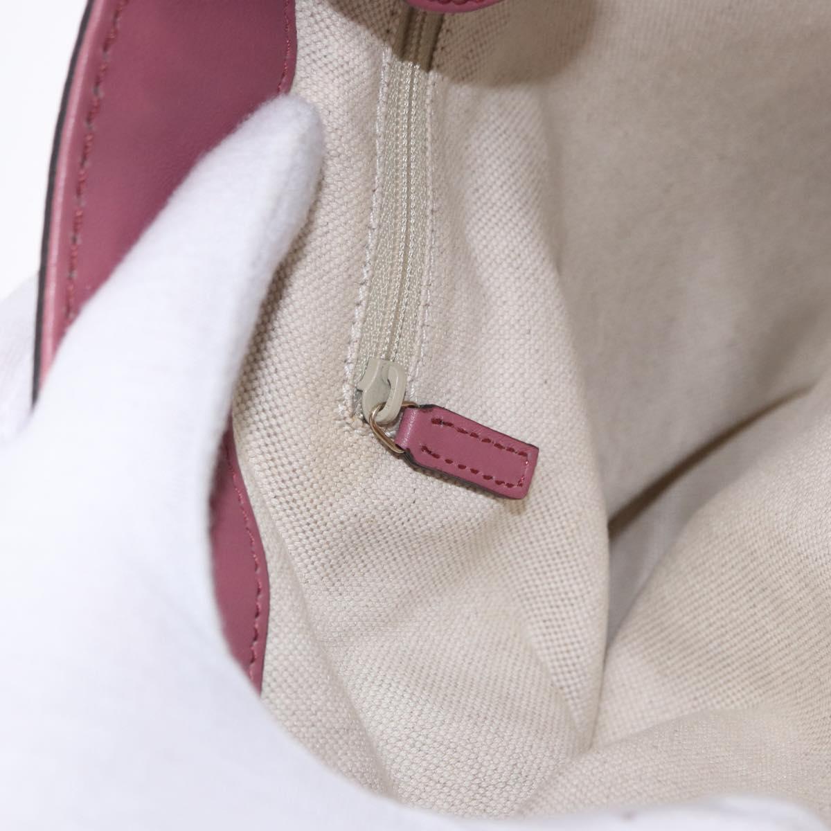 GUCCI GG Canvas Guccissima Tote Bag Leather Pink Gold 296835 Auth 200972V