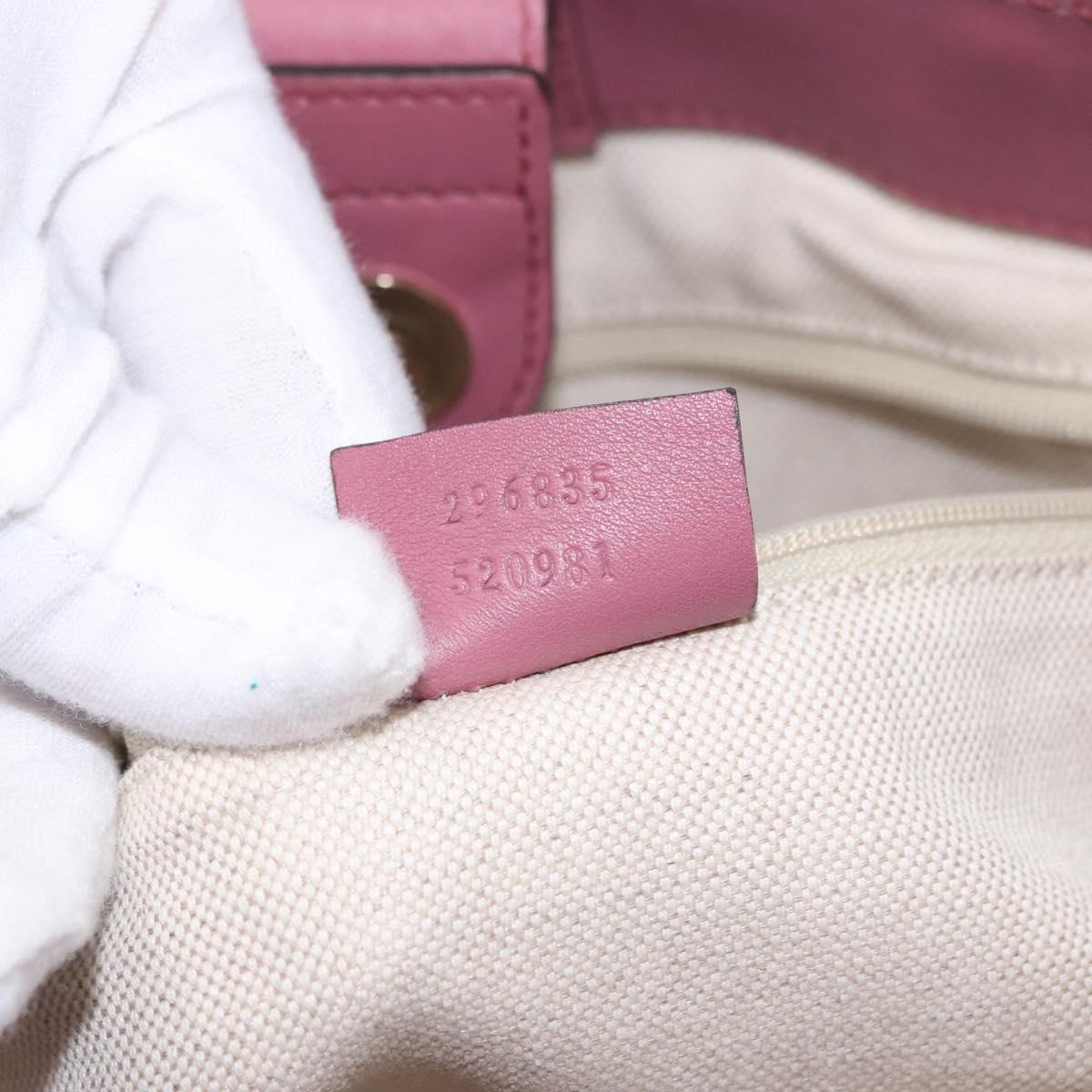 GUCCI GG Canvas Guccissima Tote Bag Leather Pink Gold 296835 Auth 200972V