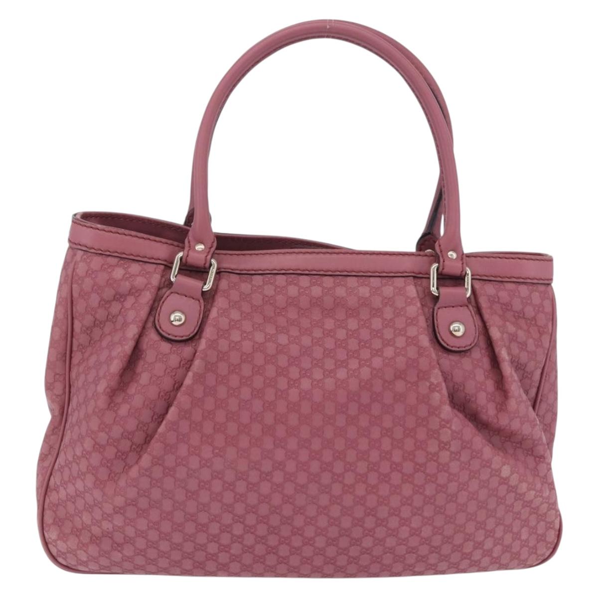 GUCCI GG Canvas Guccissima Tote Bag Leather Pink Gold 296835 Auth 200972V