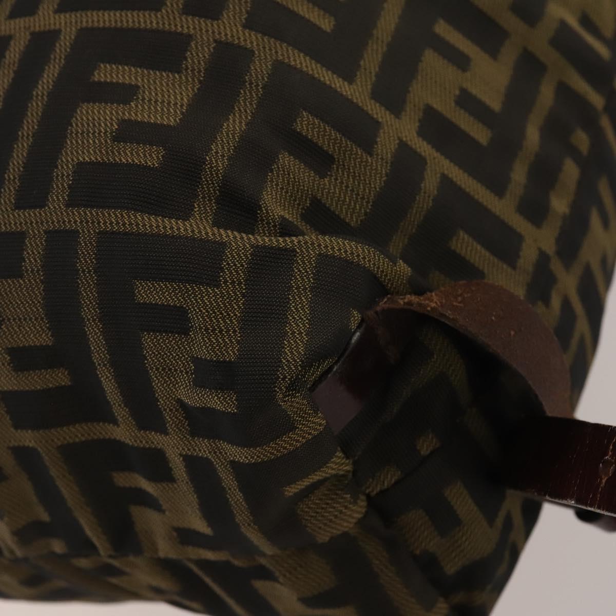 FENDI Zucca Canvas Backpack Black Brown Auth 200977