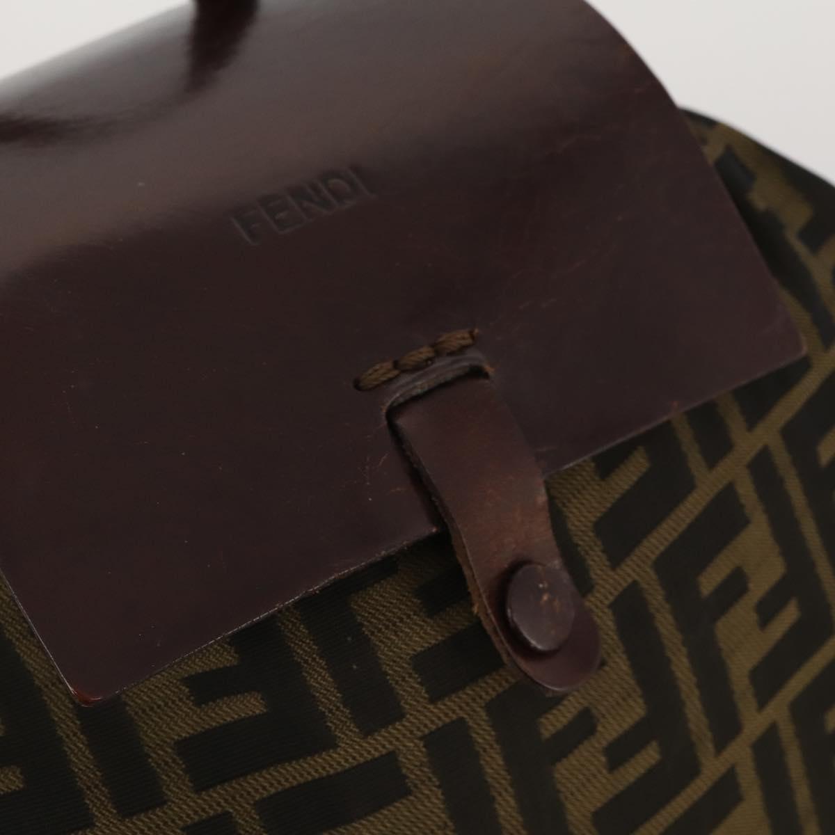 FENDI Zucca Canvas Backpack Black Brown Auth 200977