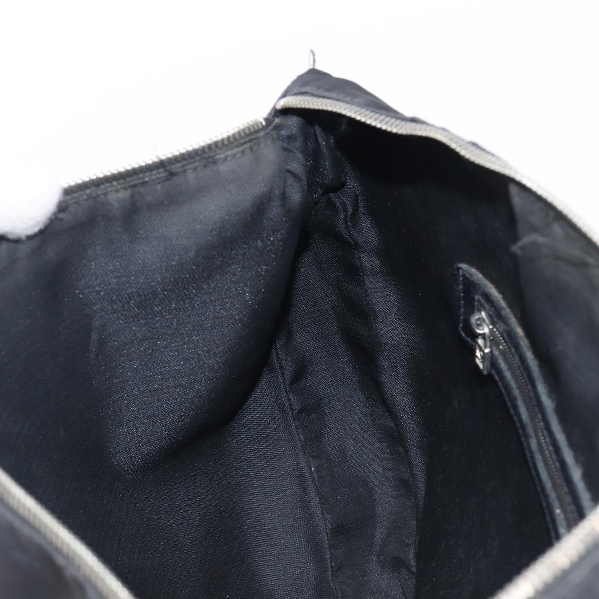 FENDI Shoulder Bag Nylon Black Silver Auth 200978