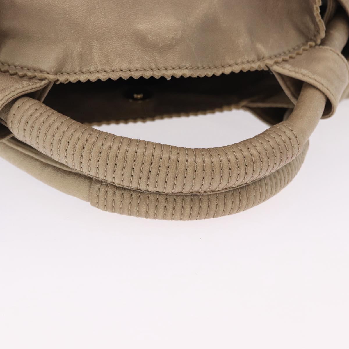 LOEWE Hand Bag Leather Gold Auth 200979