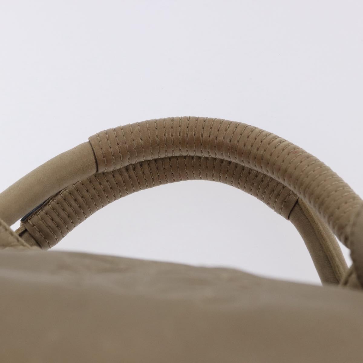 LOEWE Hand Bag Leather Gold Auth 200979