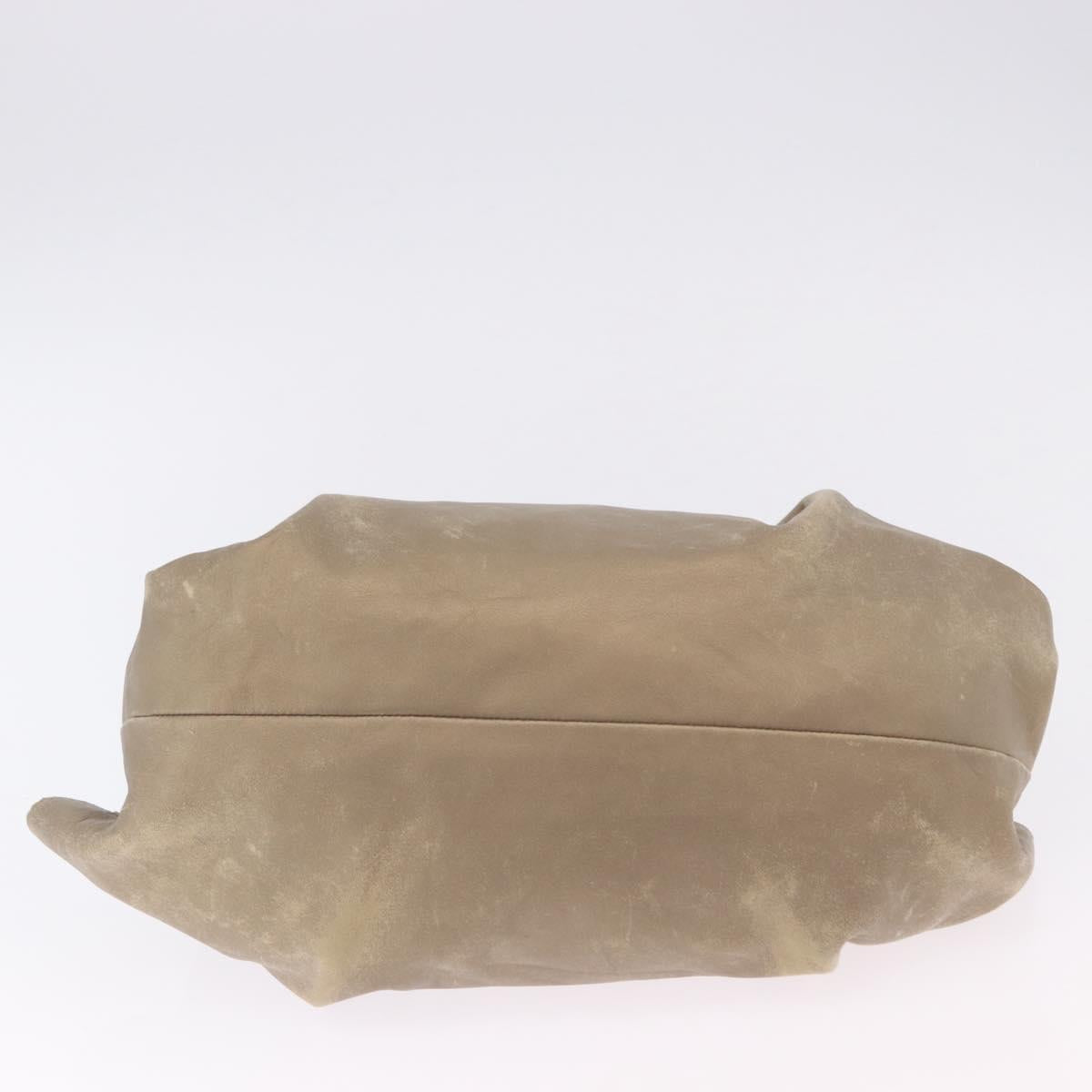 LOEWE Hand Bag Leather Gold Auth 200979