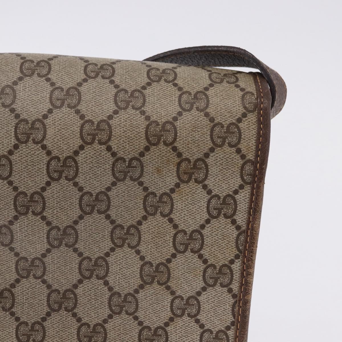 GUCCI GG Supreme Web Sherry Line Bag PVC Beige Gold 001 104 0551 Auth 200981