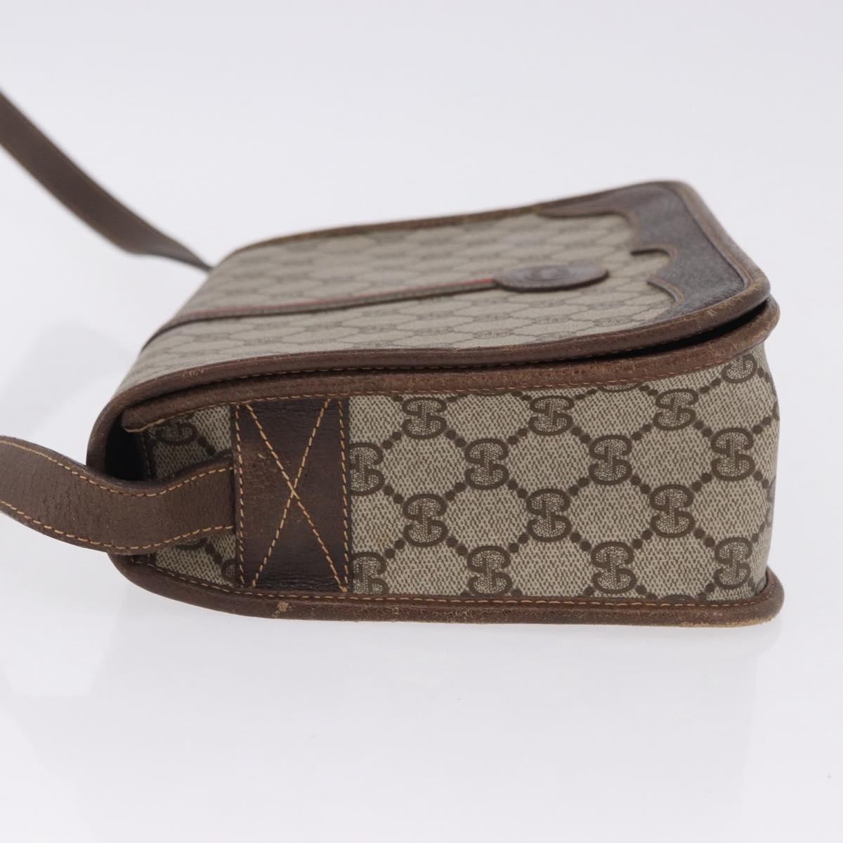GUCCI GG Supreme Web Sherry Line Bag PVC Beige Gold 001 104 0551 Auth 200981