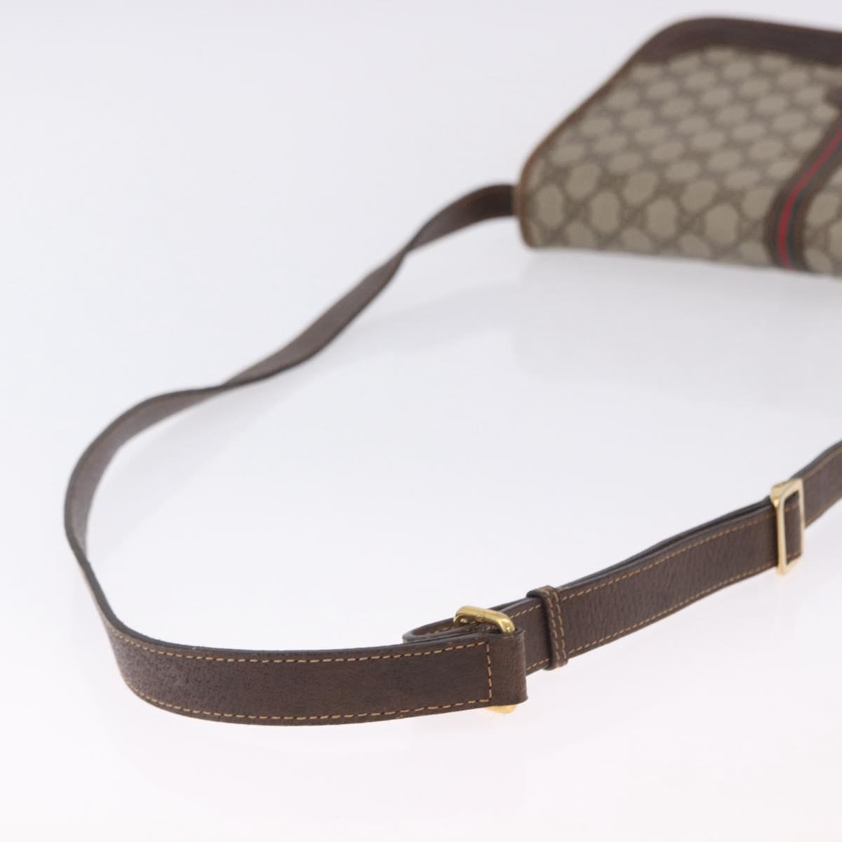 GUCCI GG Supreme Web Sherry Line Bag PVC Beige Gold 001 104 0551 Auth 200981