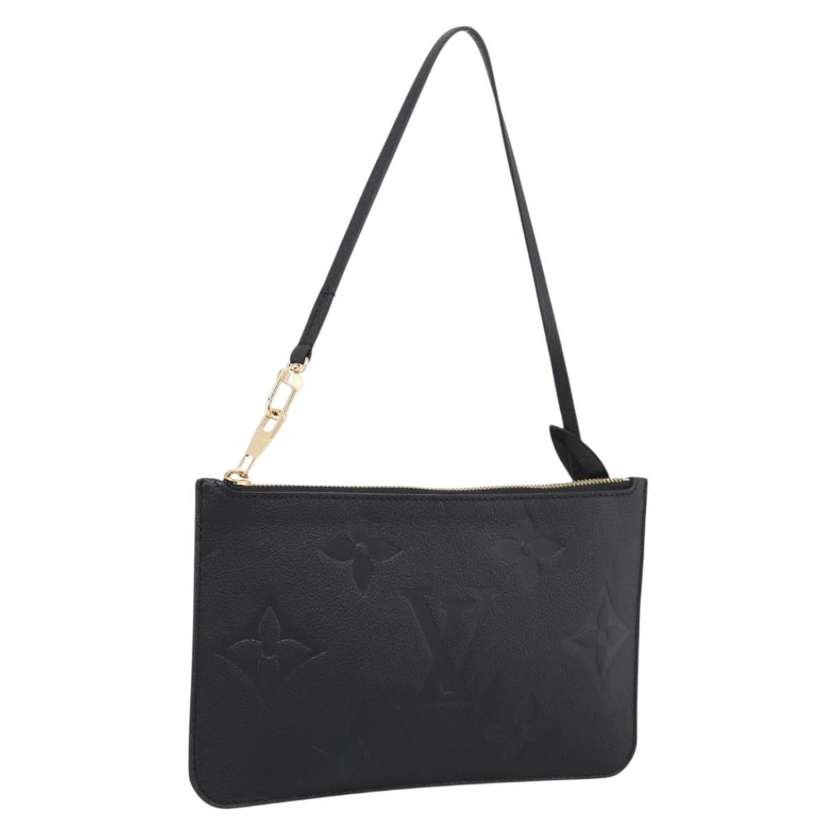 LOUIS VUITTON Monogram Empreinte Neverfull MM Pouch Pouch Black LV Auth 200982V