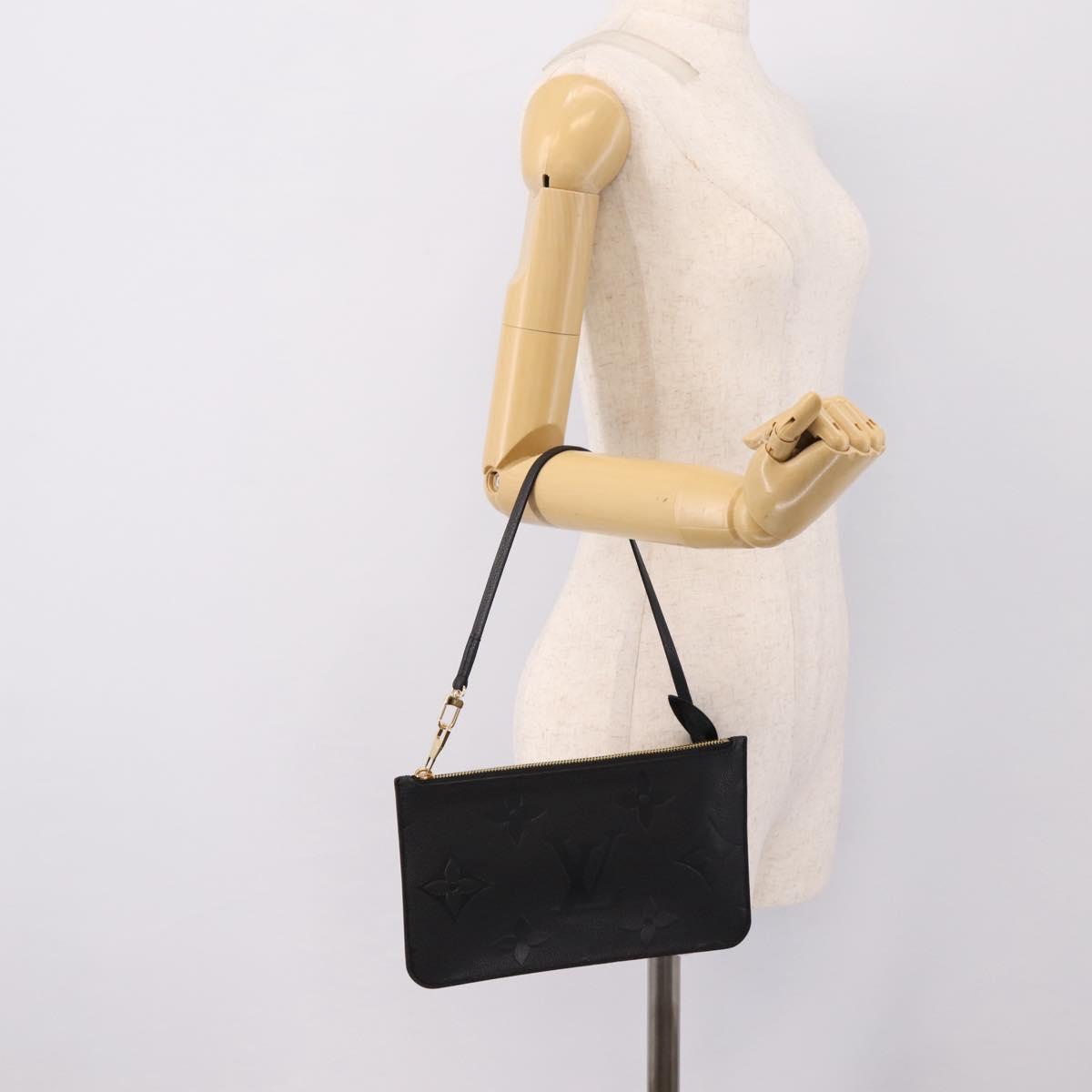 LOUIS VUITTON Monogram Empreinte Neverfull MM Pouch Pouch Black LV Auth 200982V