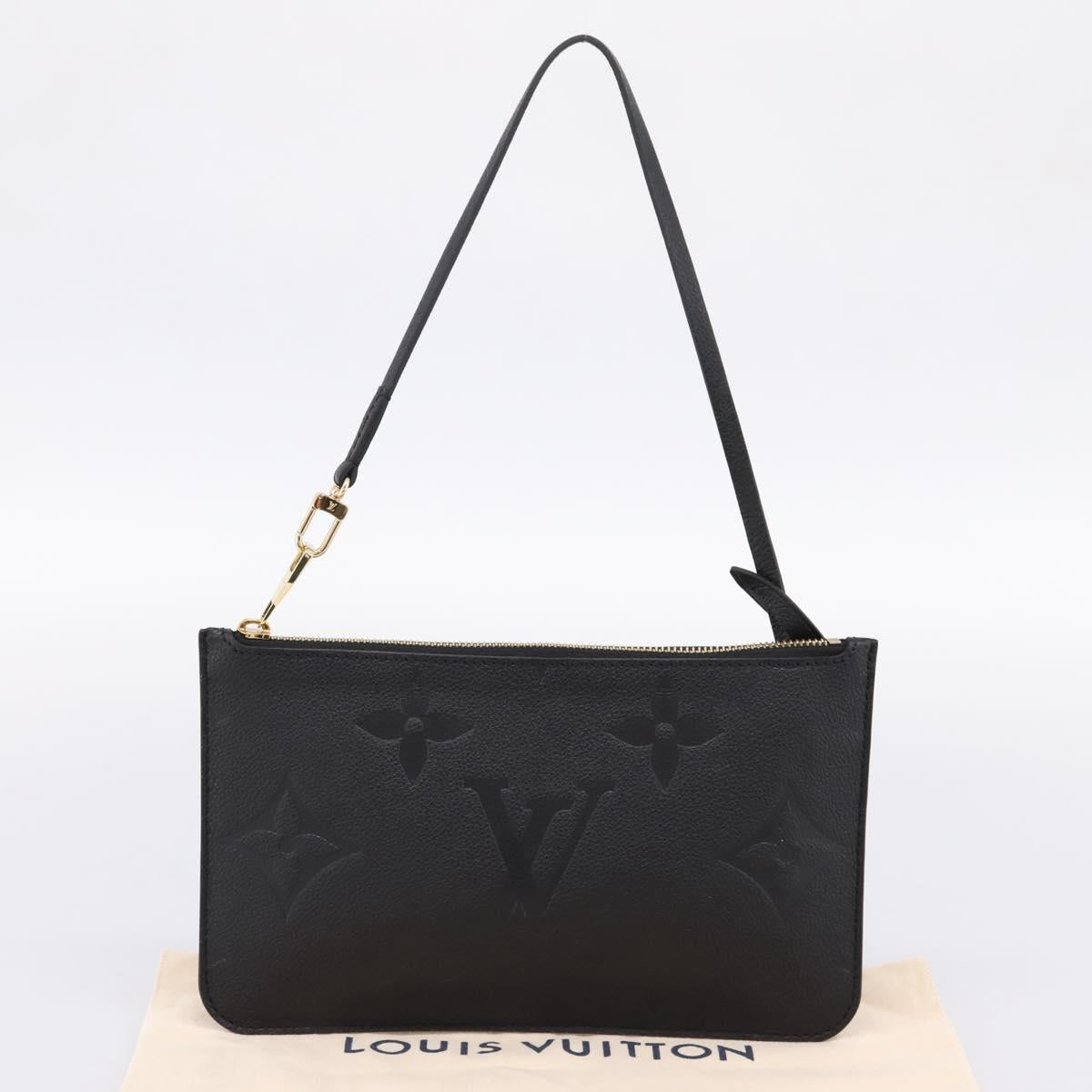 LOUIS VUITTON Monogram Empreinte Neverfull MM Pouch Pouch Black LV Auth 200982V