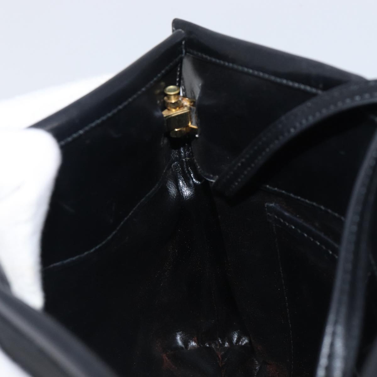 Salvatore Ferragamo Vala Shoulder Bag Leather Black Gold Auth 200983