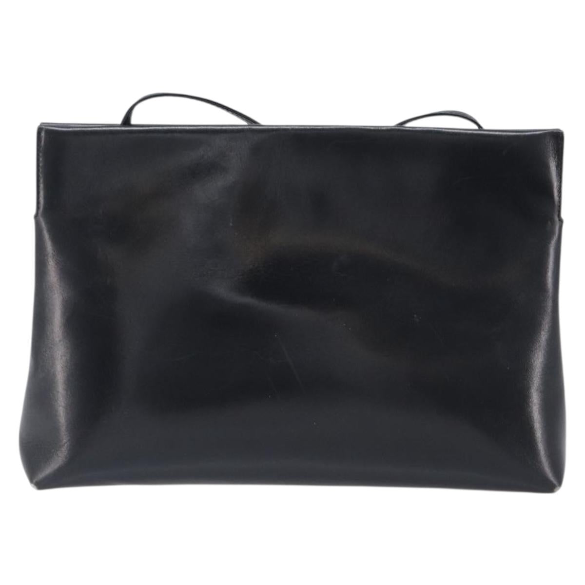 Salvatore Ferragamo Vala Shoulder Bag Leather Black Gold Auth 200983