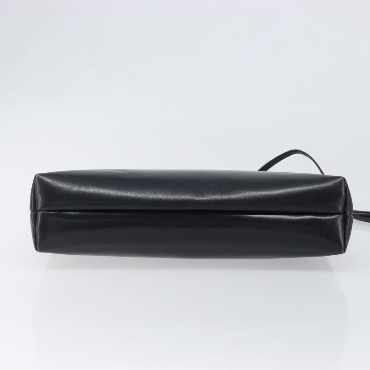 Salvatore Ferragamo Vala Shoulder Bag Leather Black Gold Auth 200983