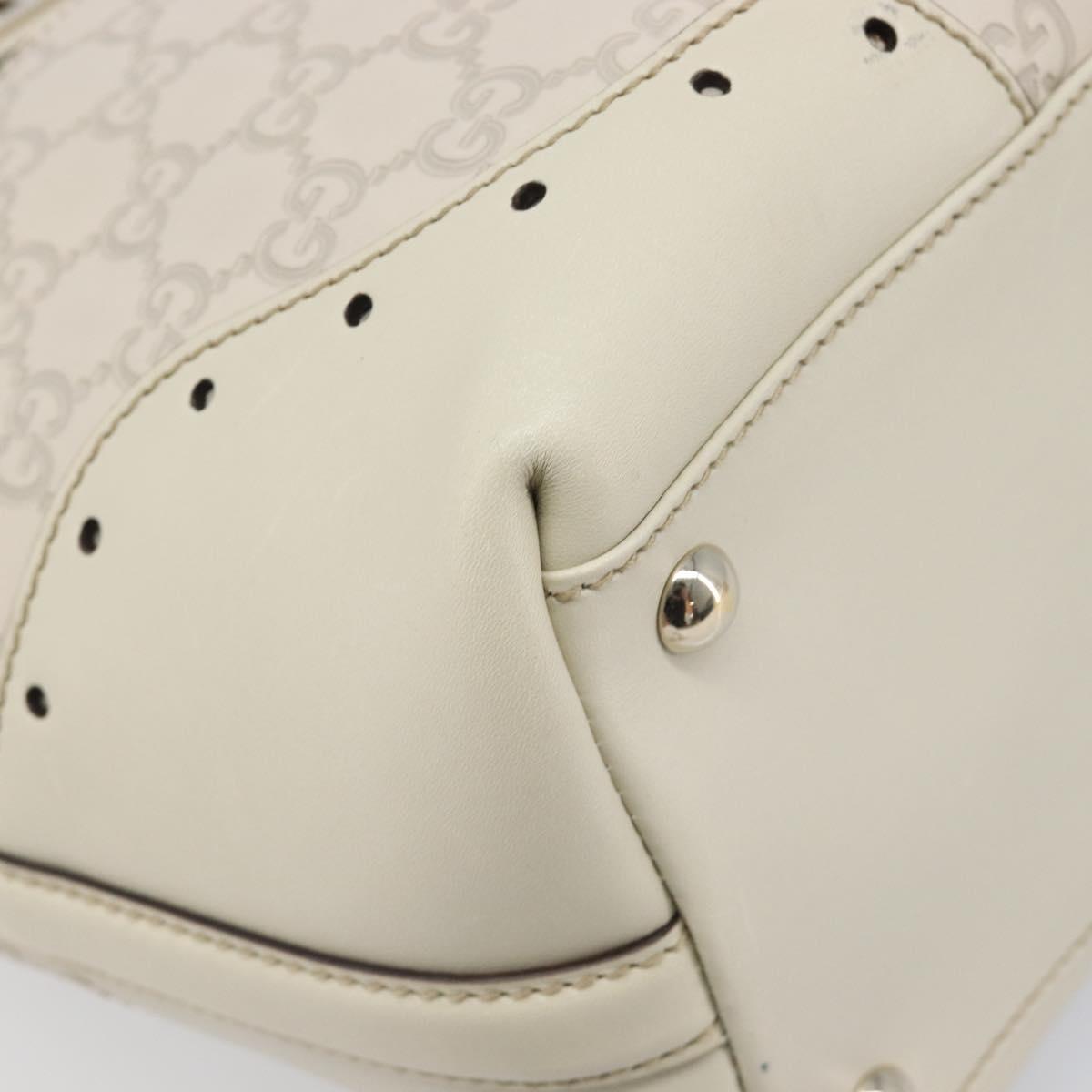 GUCCI GG Canvas Guccissima Tote Bag Leather Ivory Gold 145993 Auth 200986V