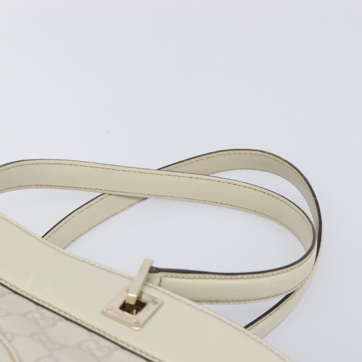GUCCI GG Canvas Guccissima Tote Bag Leather Ivory Gold 145993 Auth 200986V