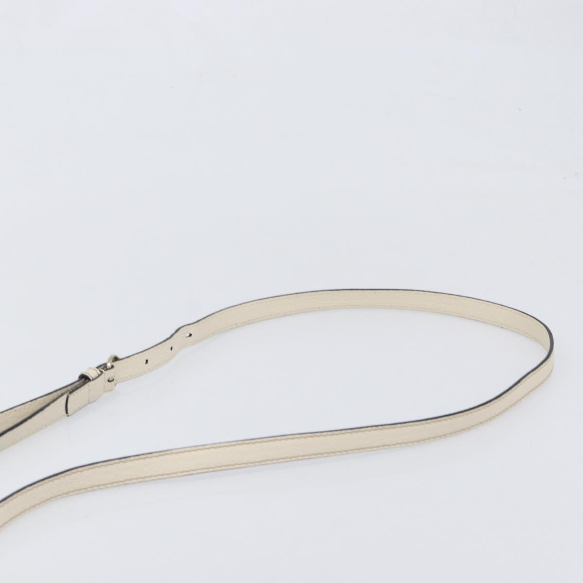GUCCI Shoulder Bag Leather White Gold 308364 Auth 200987V