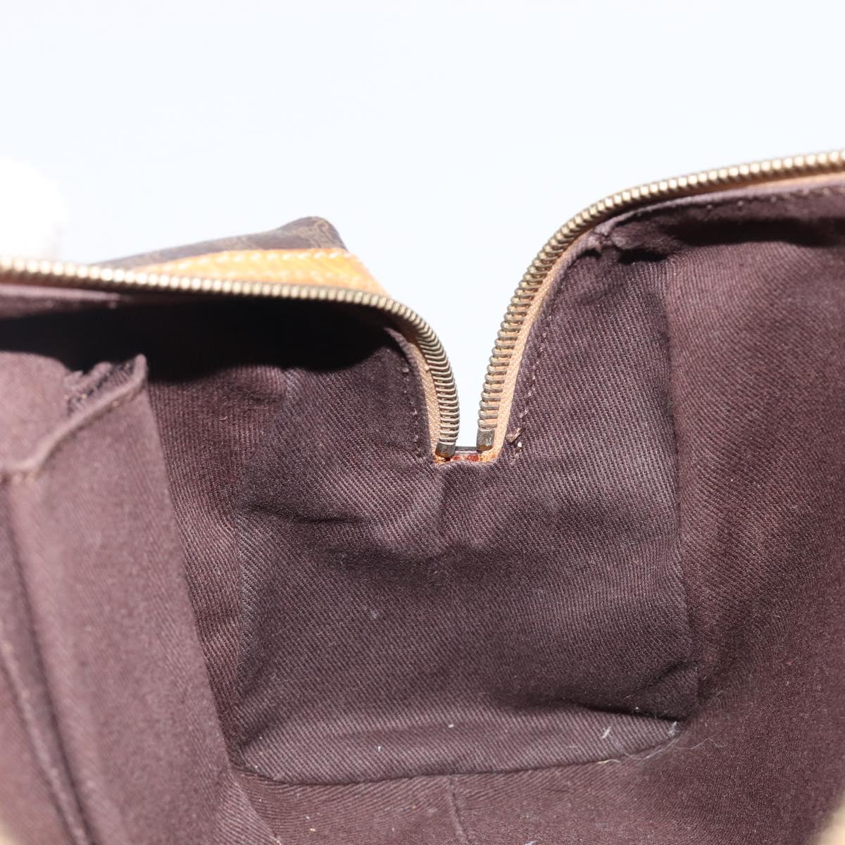 CELINE Macadam Canvas Shoulder Bag PVC Leather Brown Gold Auth 200988