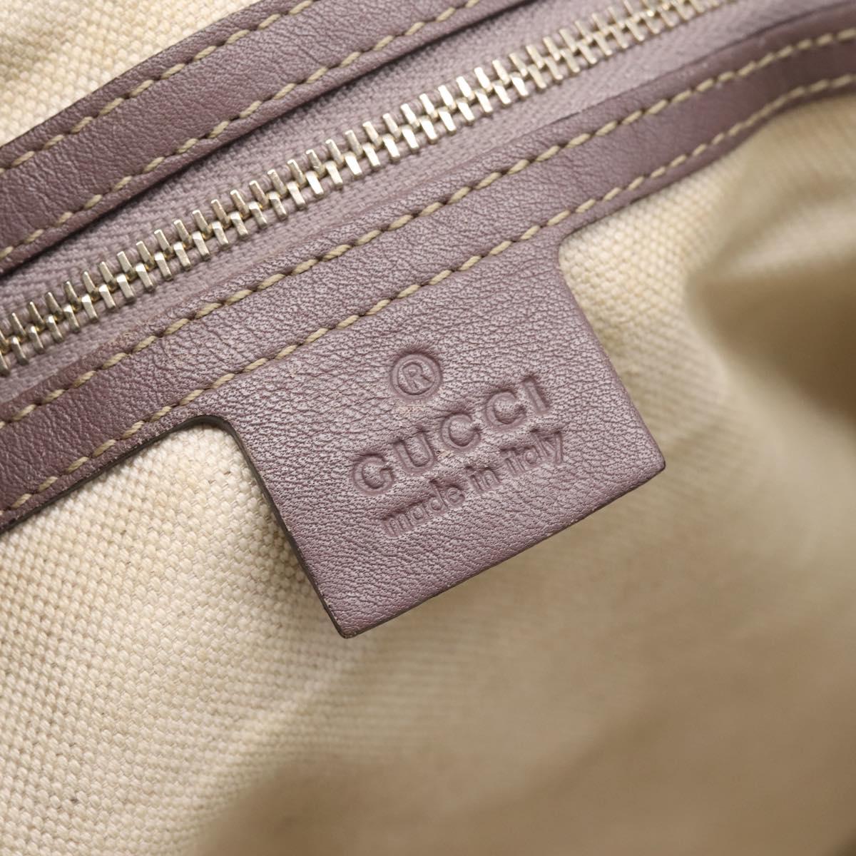 GUCCI GG Canvas Guccissima Mayfair Bag Leather Purple Gold 257349 Auth 200989