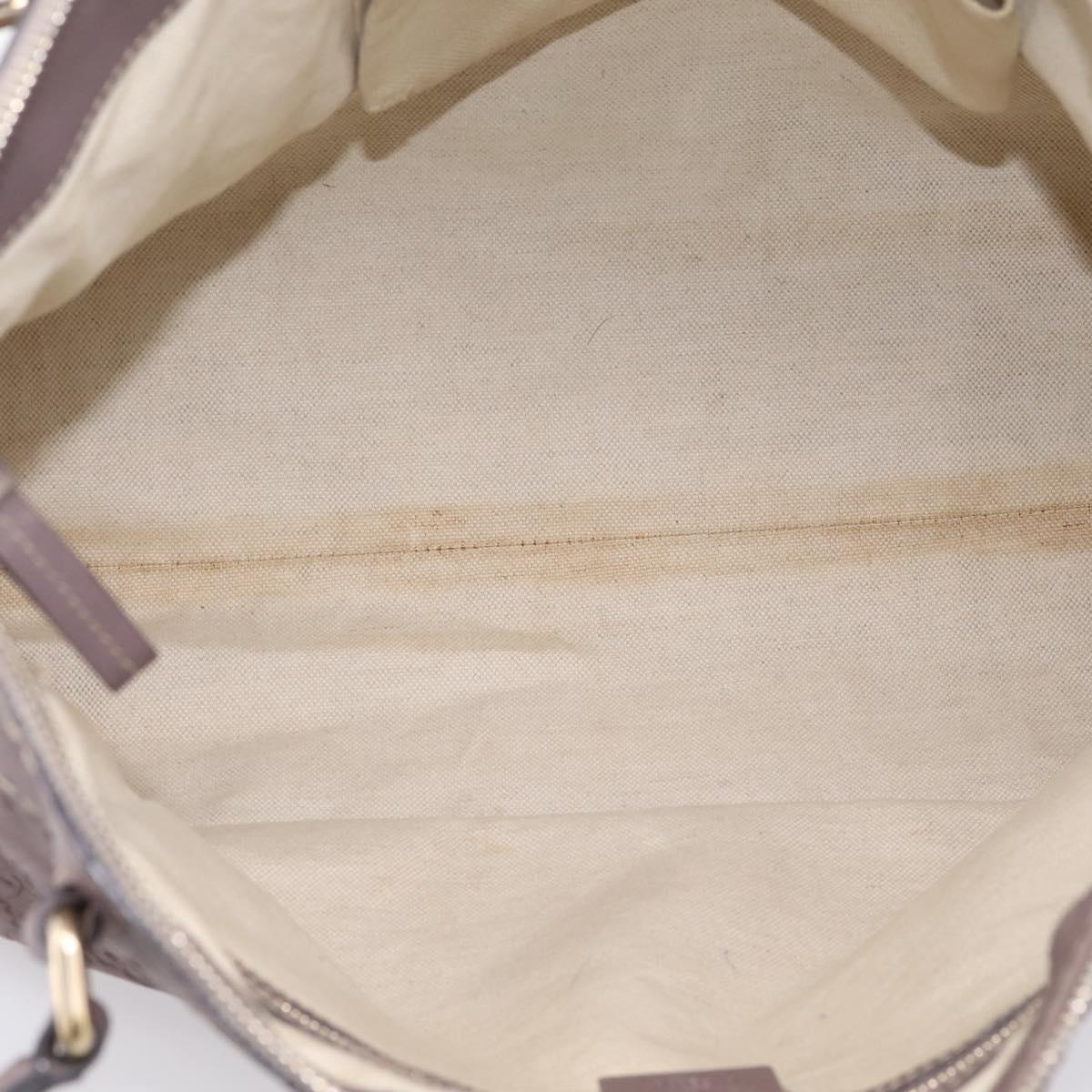 GUCCI GG Canvas Guccissima Mayfair Bag Leather Purple Gold 257349 Auth 200989