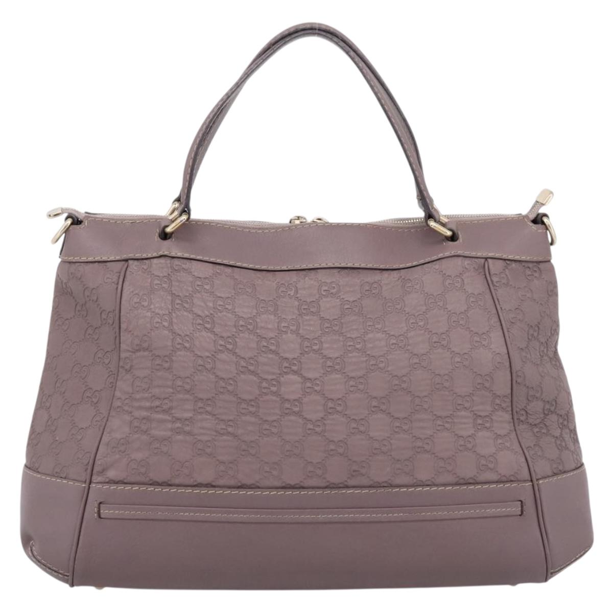GUCCI GG Canvas Guccissima Mayfair Bag Leather Purple Gold 257349 Auth 200989