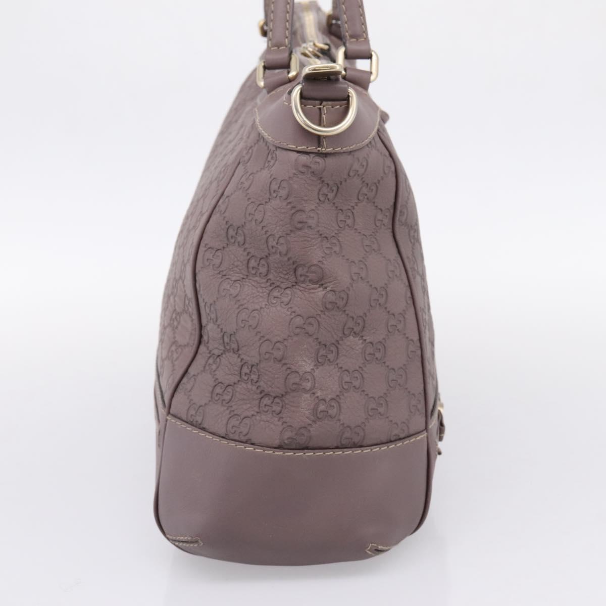 GUCCI GG Canvas Guccissima Mayfair Bag Leather Purple Gold 257349 Auth 200989