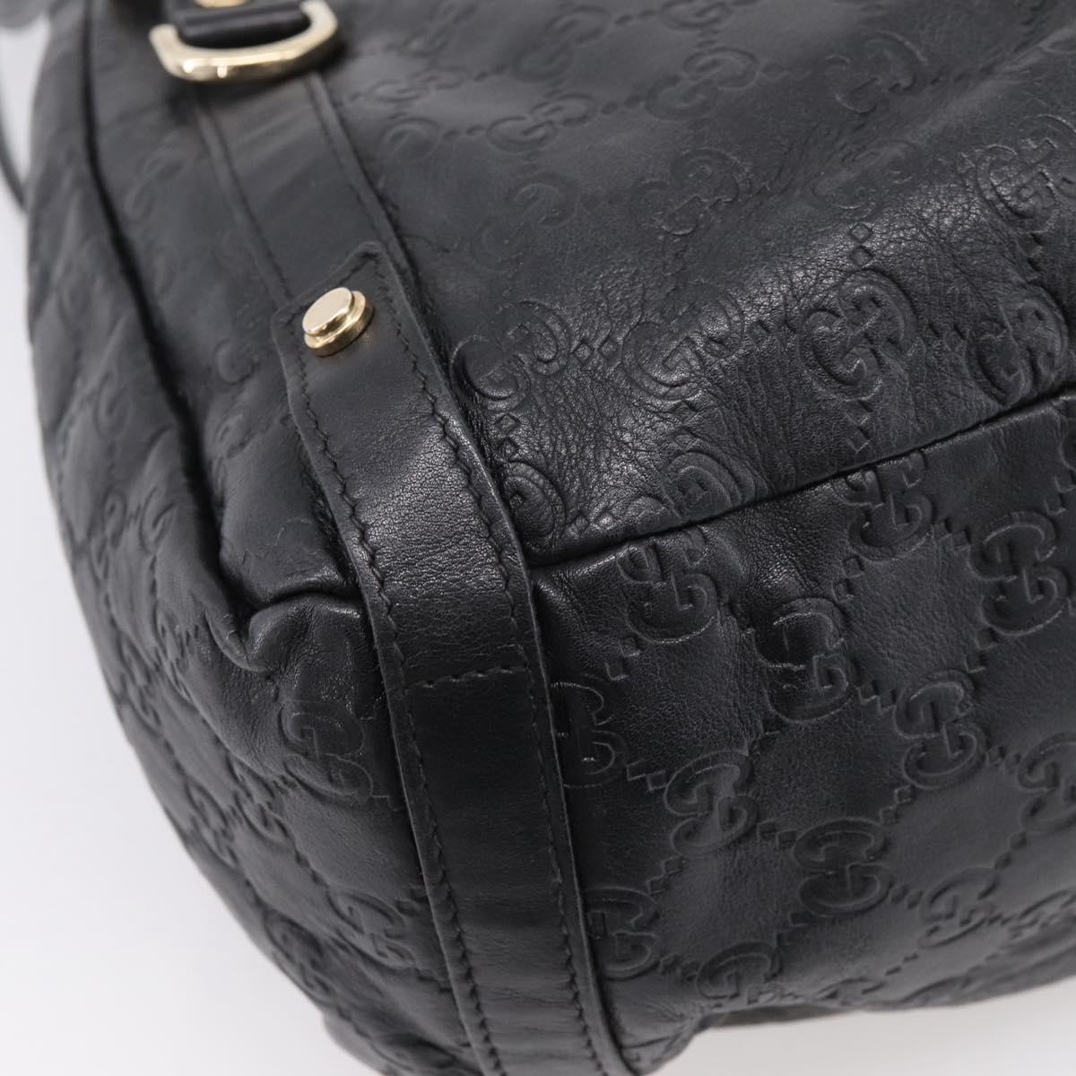 GUCCI GG Canvas Guccissima Tote Bag Leather Black Gold Tone 130736 Auth 200990V
