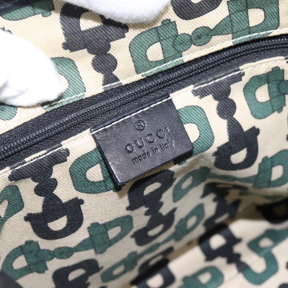 GUCCI GG Canvas Guccissima Tote Bag Leather Black Gold Tone 130736 Auth 200990V