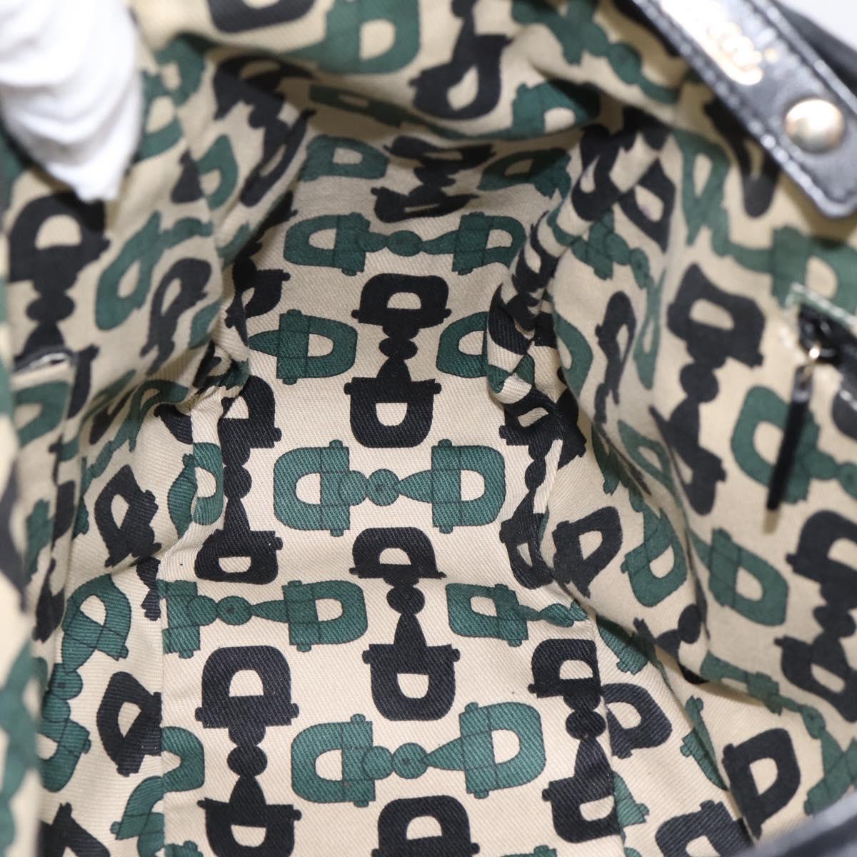 GUCCI GG Canvas Guccissima Tote Bag Leather Black Gold Tone 130736 Auth 200990V