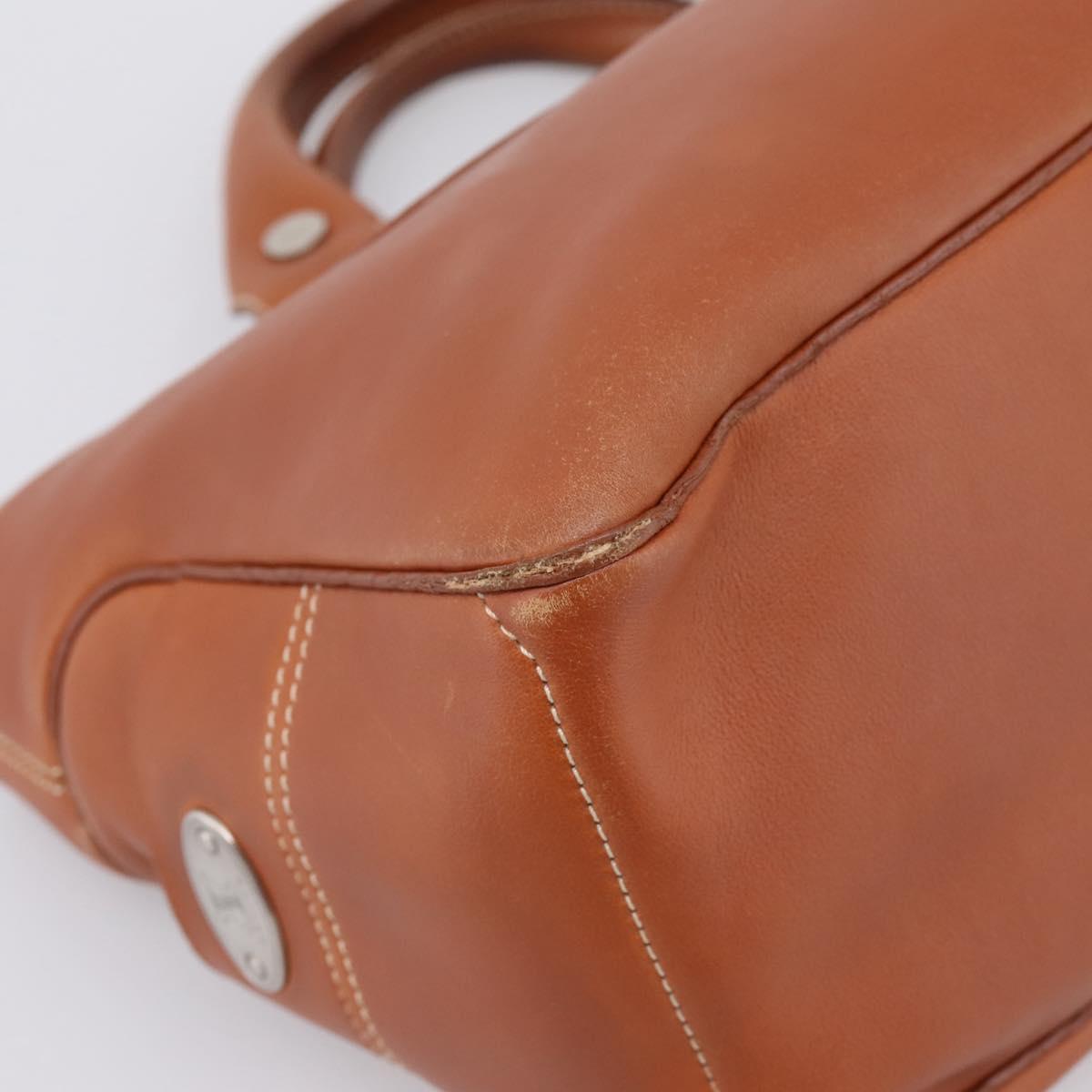 CELINE Boogie Bag Hand Bag Leather Brown Silver Auth 200991A