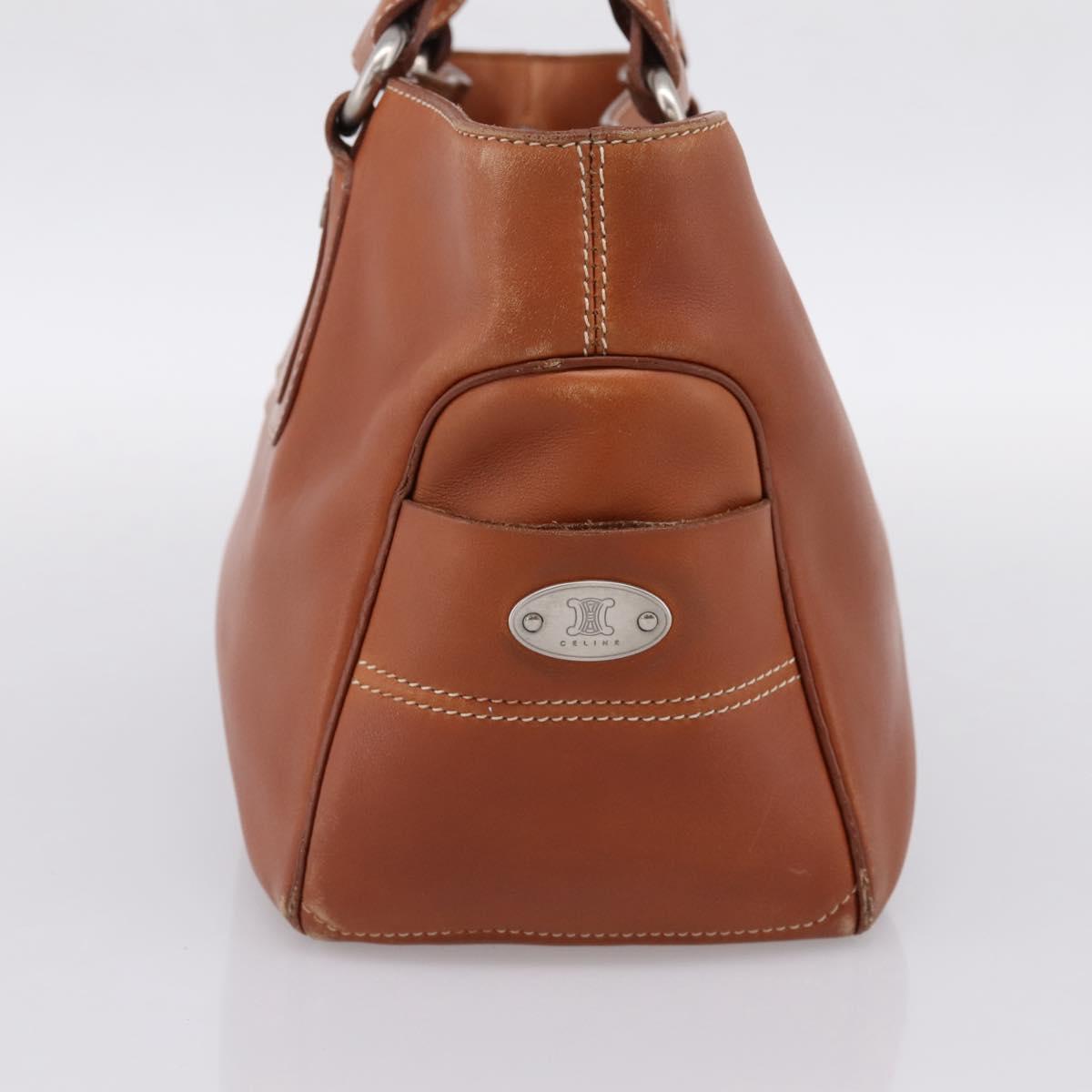 CELINE Boogie Bag Hand Bag Leather Brown Silver Auth 200991A