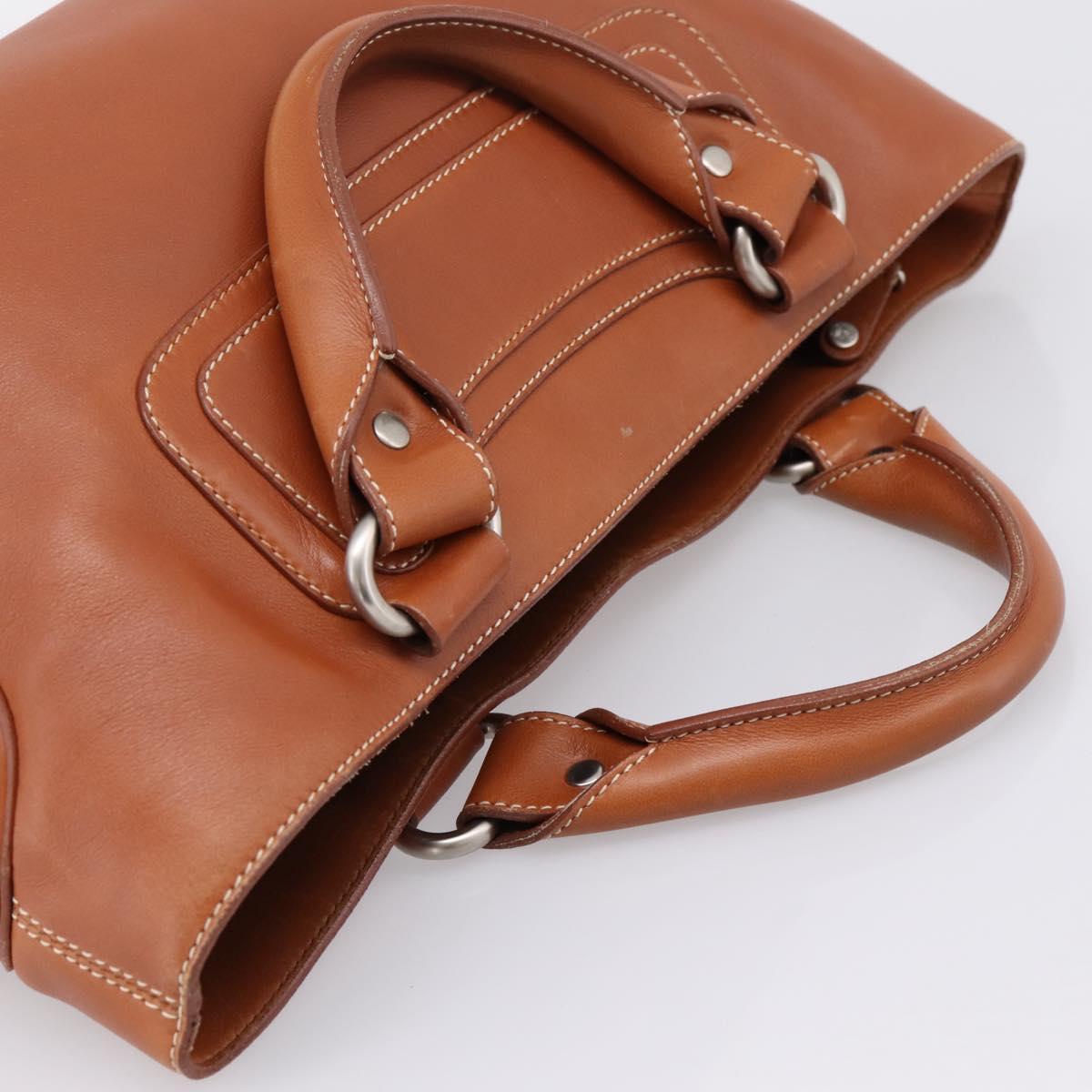 CELINE Boogie Bag Hand Bag Leather Brown Silver Auth 200991A