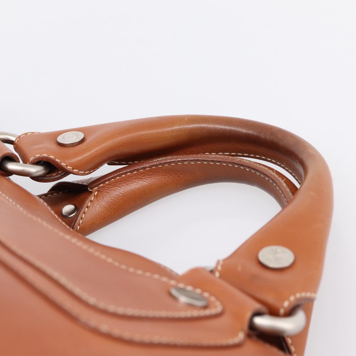 CELINE Boogie Bag Hand Bag Leather Brown Silver Auth 200991A