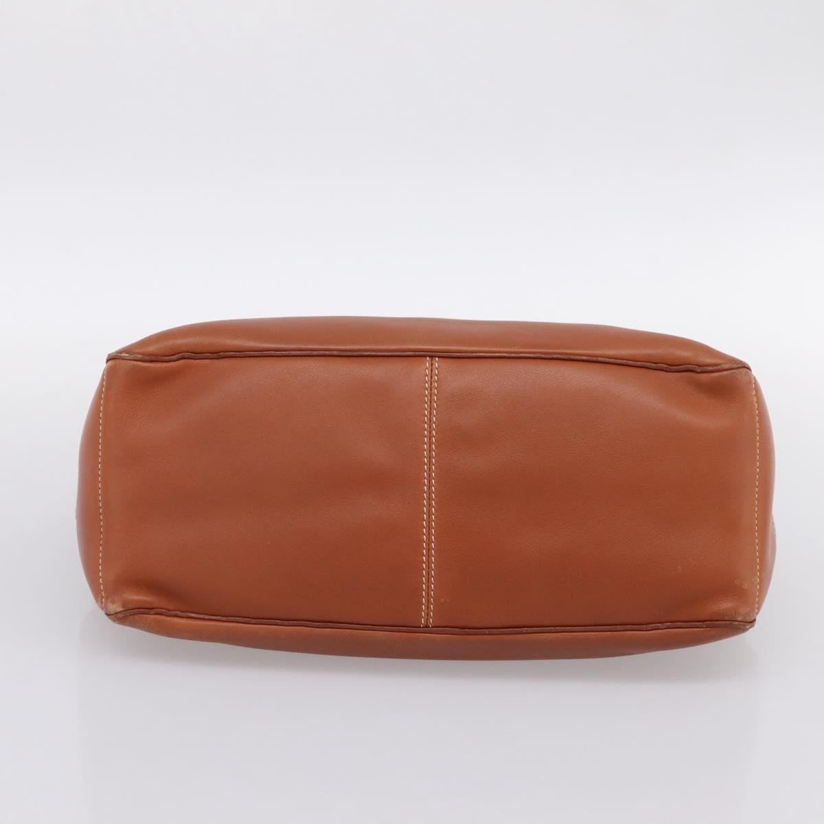 CELINE Boogie Bag Hand Bag Leather Brown Silver Auth 200991A