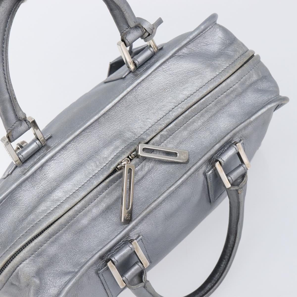 LOEWE Amazona 28 Hand Bag Leather Silver Gold Auth 200992V