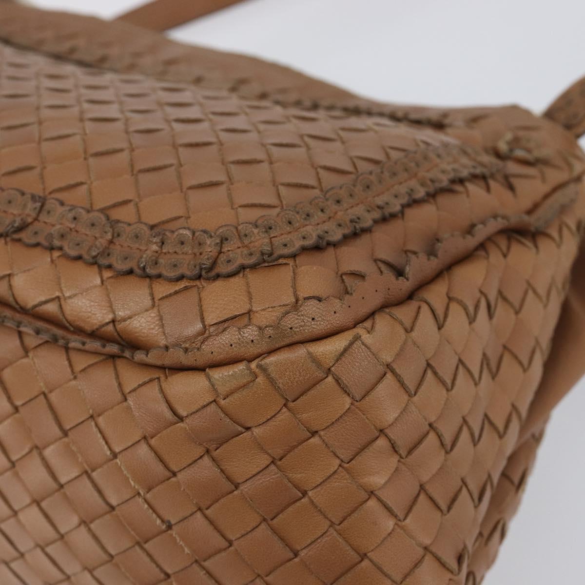 BOTTEGA VENETA INTRECCIATO Shoulder Bag Leather Brown Auth 200993V