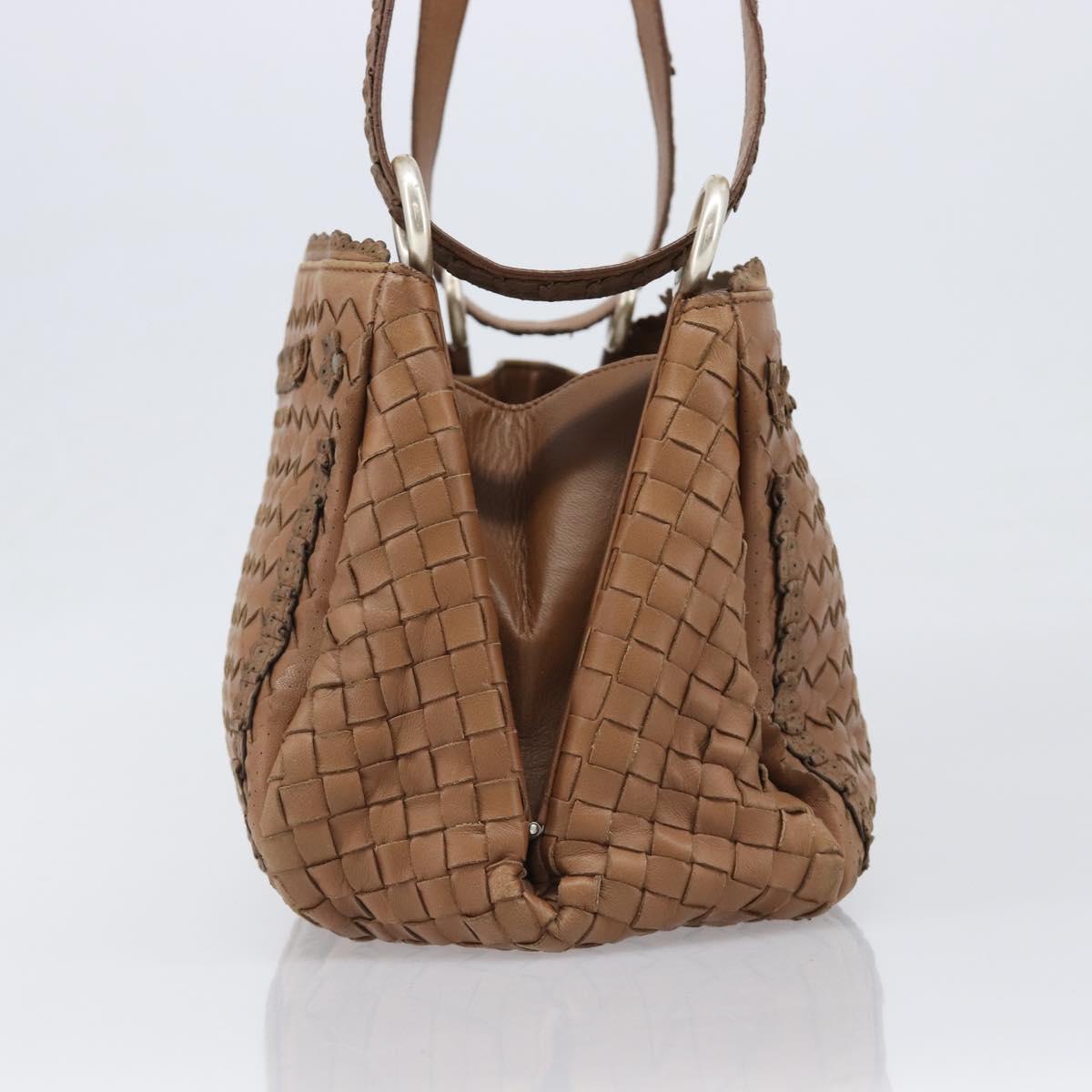 BOTTEGA VENETA INTRECCIATO Shoulder Bag Leather Brown Auth 200993V