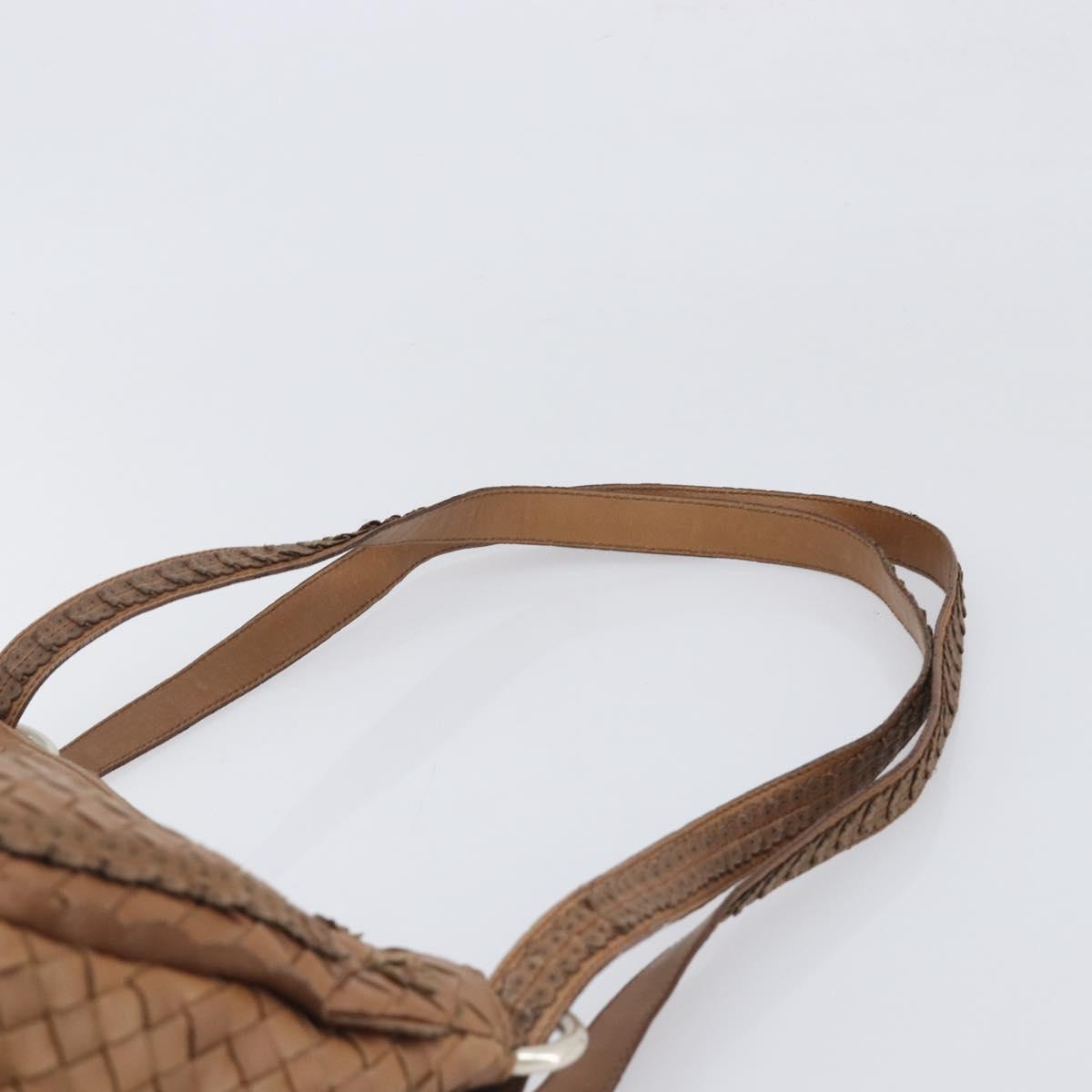 BOTTEGA VENETA INTRECCIATO Shoulder Bag Leather Brown Auth 200993V