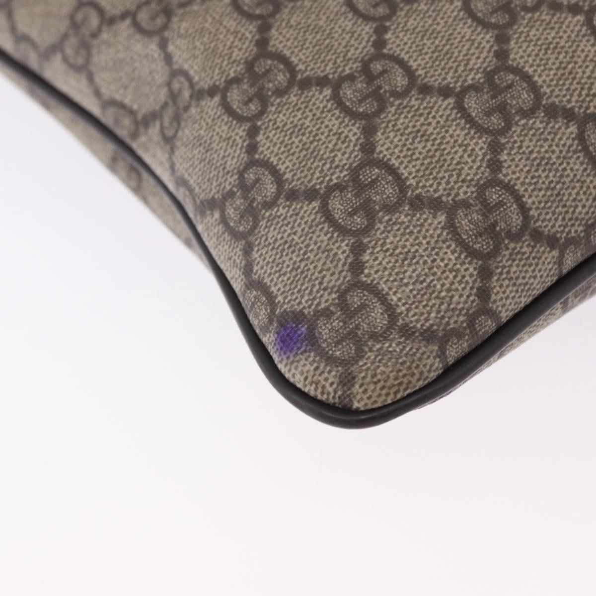 GUCCI GG Supreme Shoulder Bag PVC Beige Gold 201538 Auth 200996