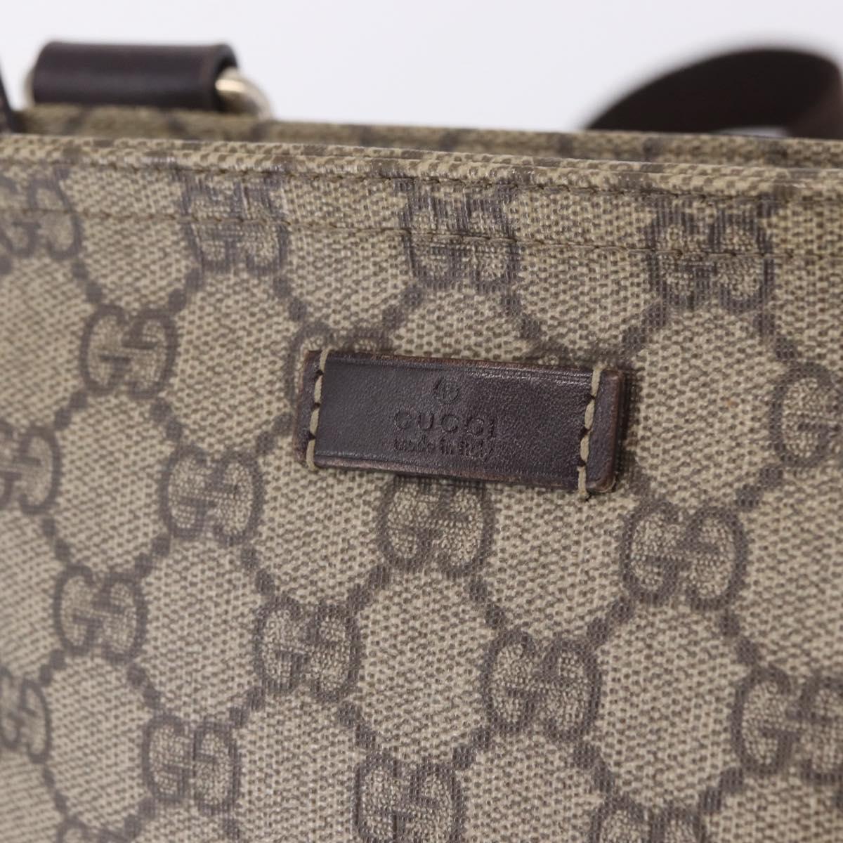 GUCCI GG Supreme Shoulder Bag PVC Beige Gold 201538 Auth 200996
