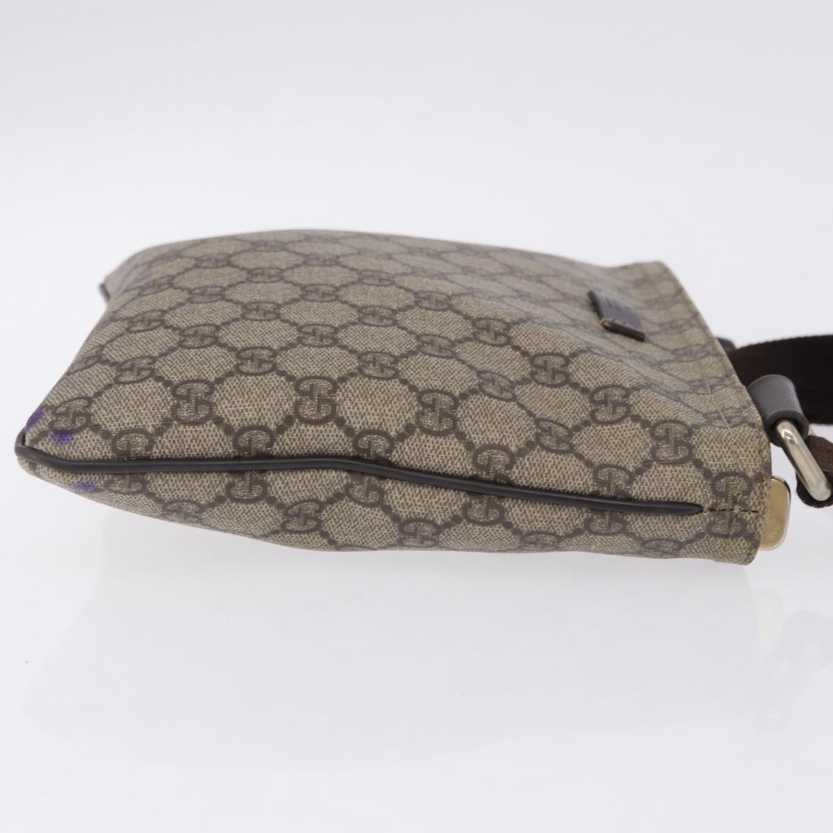 GUCCI GG Supreme Shoulder Bag PVC Beige Gold 201538 Auth 200996